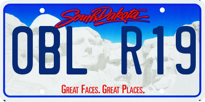 SD license plate 0BLR19