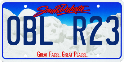 SD license plate 0BLR23