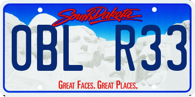 SD license plate 0BLR33