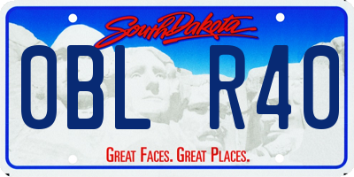SD license plate 0BLR40