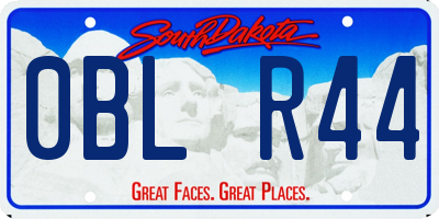 SD license plate 0BLR44