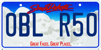 SD license plate 0BLR50