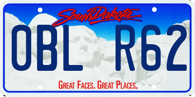 SD license plate 0BLR62