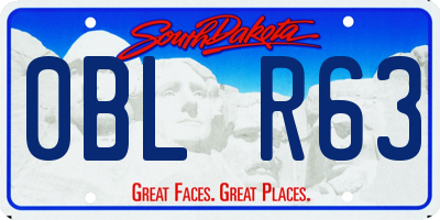 SD license plate 0BLR63