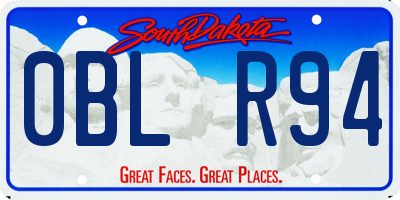 SD license plate 0BLR94