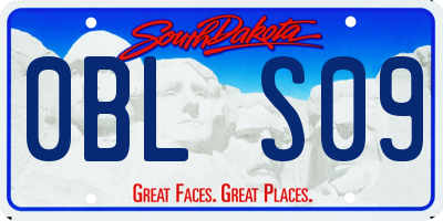 SD license plate 0BLS09