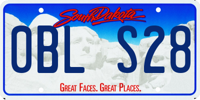 SD license plate 0BLS28