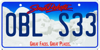 SD license plate 0BLS33
