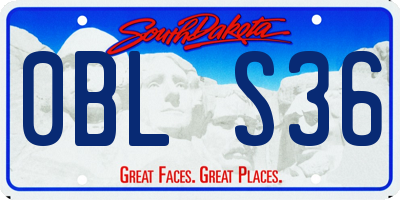 SD license plate 0BLS36