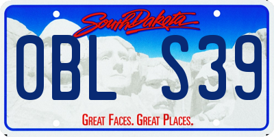 SD license plate 0BLS39