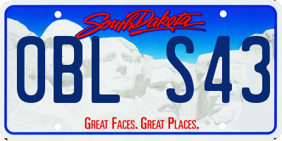 SD license plate 0BLS43