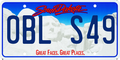 SD license plate 0BLS49