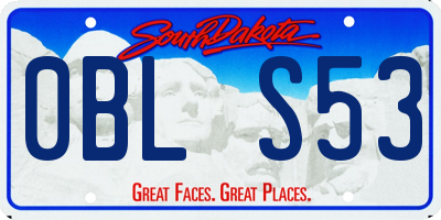 SD license plate 0BLS53