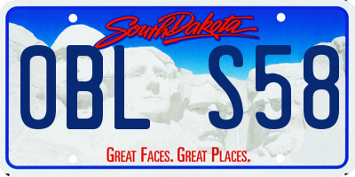 SD license plate 0BLS58
