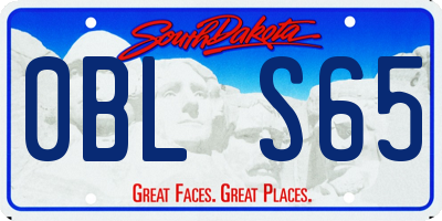 SD license plate 0BLS65
