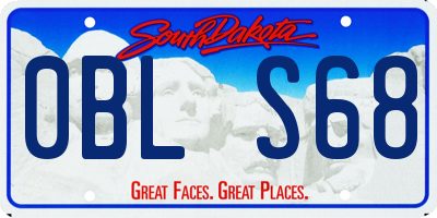 SD license plate 0BLS68