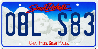 SD license plate 0BLS83