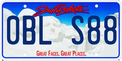 SD license plate 0BLS88