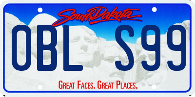 SD license plate 0BLS99