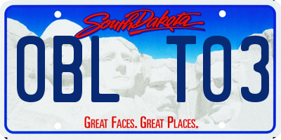 SD license plate 0BLT03