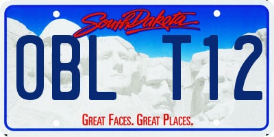 SD license plate 0BLT12