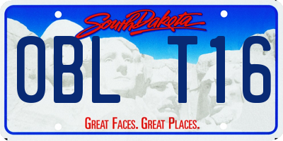 SD license plate 0BLT16