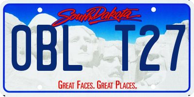 SD license plate 0BLT27