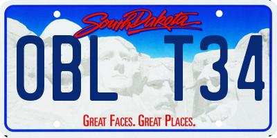 SD license plate 0BLT34