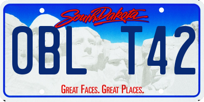 SD license plate 0BLT42