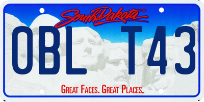 SD license plate 0BLT43