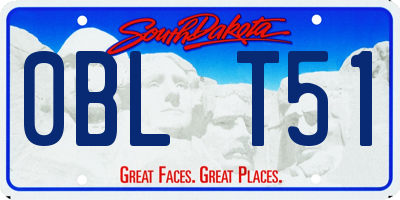 SD license plate 0BLT51