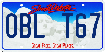 SD license plate 0BLT67