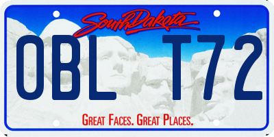 SD license plate 0BLT72