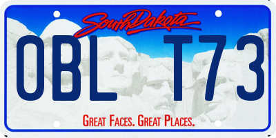 SD license plate 0BLT73