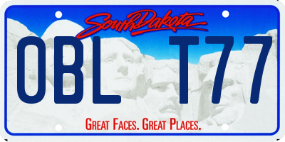 SD license plate 0BLT77