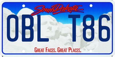SD license plate 0BLT86