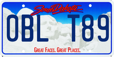 SD license plate 0BLT89