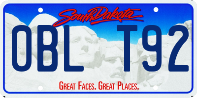 SD license plate 0BLT92