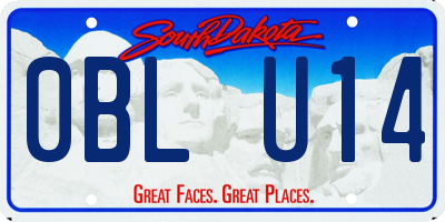 SD license plate 0BLU14