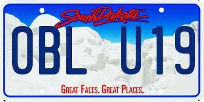 SD license plate 0BLU19