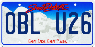 SD license plate 0BLU26