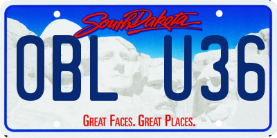 SD license plate 0BLU36