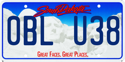 SD license plate 0BLU38