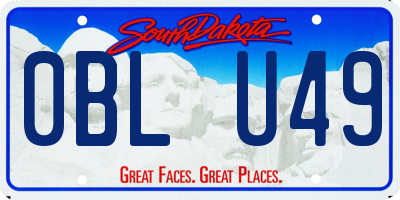 SD license plate 0BLU49