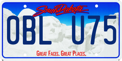 SD license plate 0BLU75