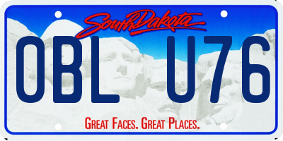SD license plate 0BLU76