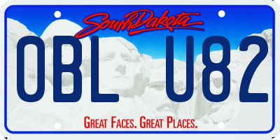 SD license plate 0BLU82