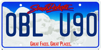 SD license plate 0BLU90