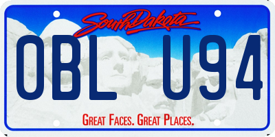 SD license plate 0BLU94