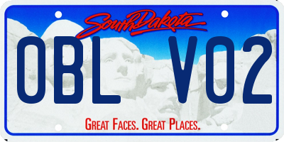 SD license plate 0BLV02